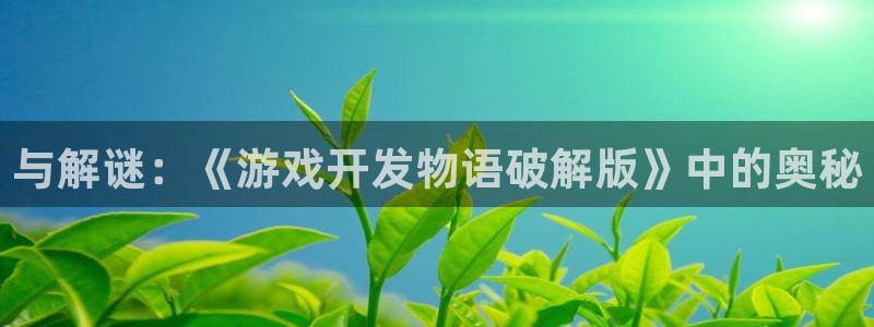 沐鸣2平台线路：与解谜：《游戏开发物语破解版》中的奥秘